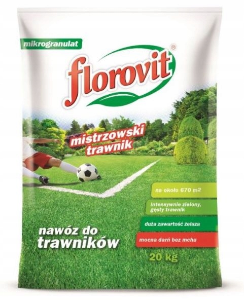

Nawóz mistrzowski trawnik bez mchu Florovit 20kg