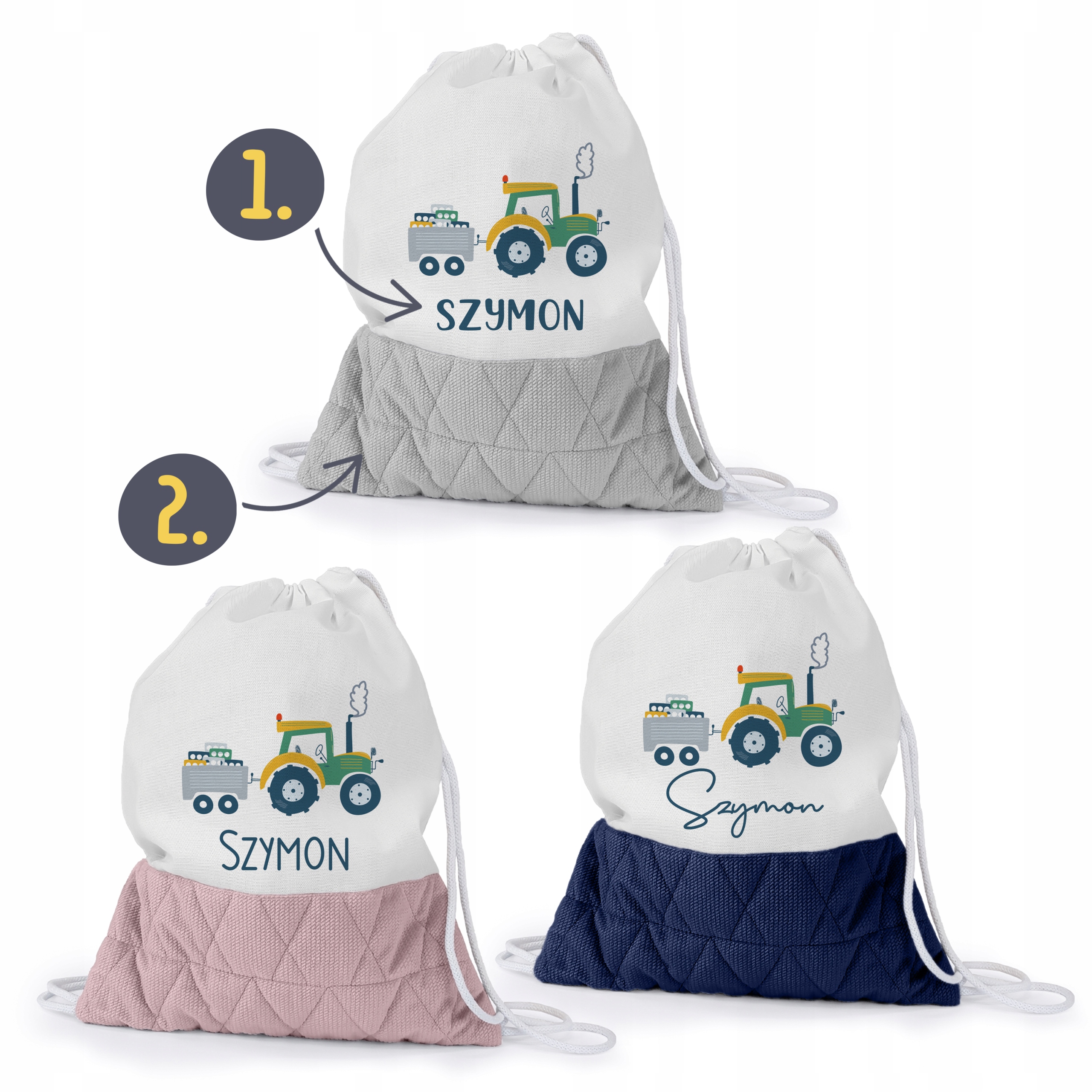 WOREK Z PĘTELKĄ DO PRZEDSZKOLA ŻŁOBKA DLA DZIEWCZYNKI CHŁOPCA NA PREZENT Szerokość produktu 28 cm