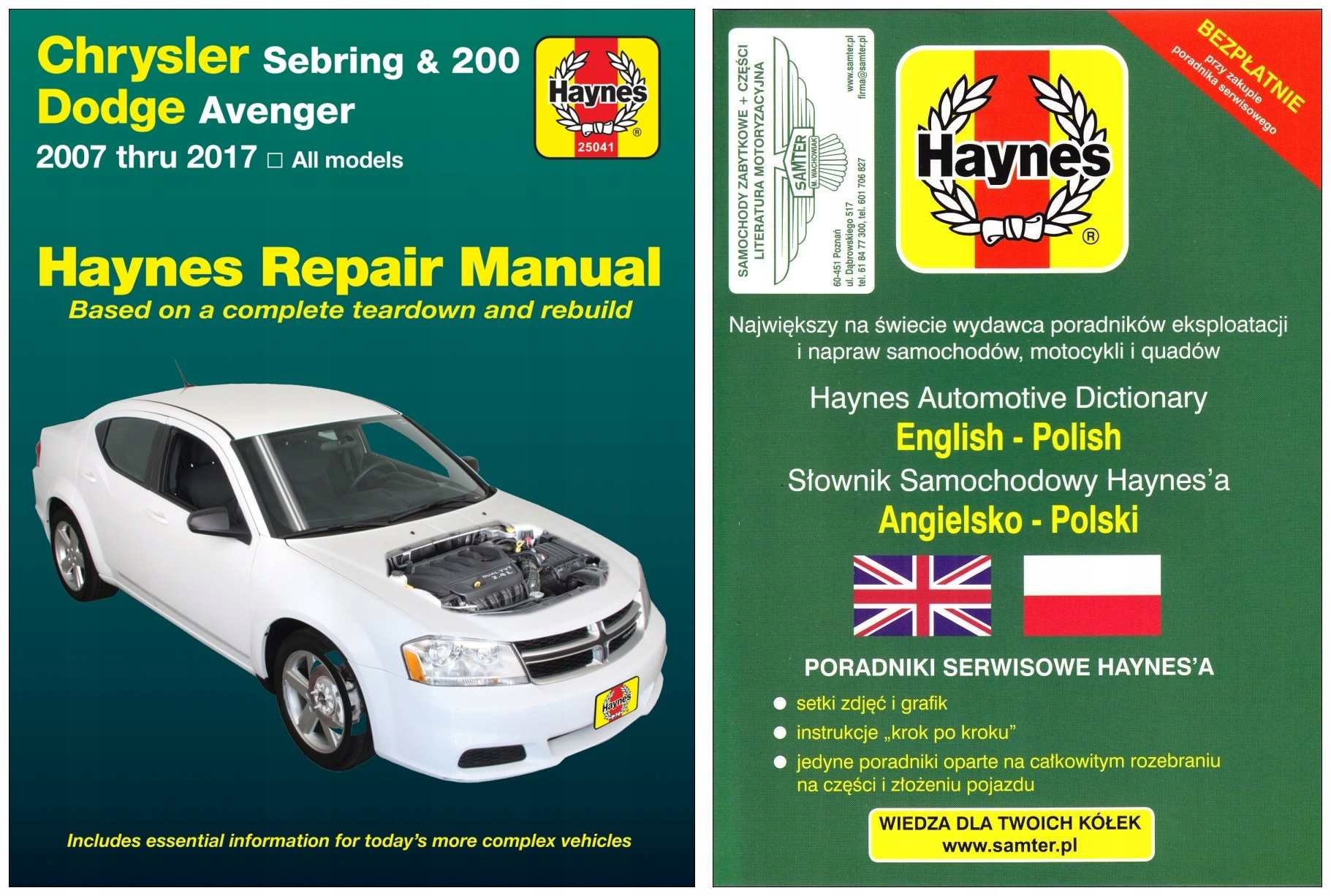 Chrysler Sebring 200 Dodge Avenger 2007-17 Haynes