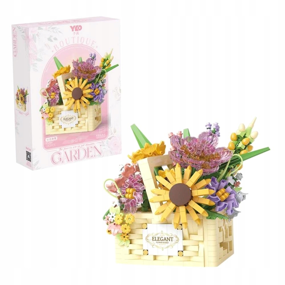 ZESTAW KLOCKI KONSTRUKCYJNE KWIATY W KOSZYKU 1263 EL. NA PREZENT