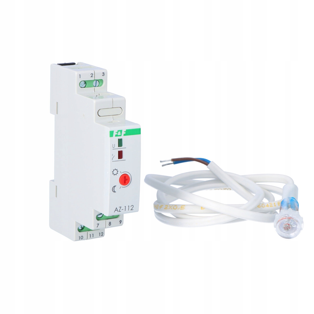 Soumrakový automat AZ-112 I=16A, vnější hermetická sonda fi 10, 1 mod