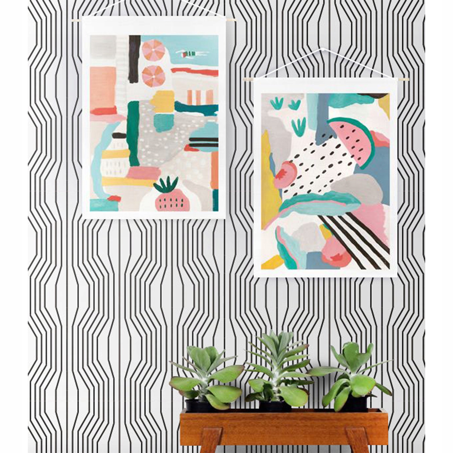 

Tapeta ścienna Geometryczny wzór iluzji 312x219 cm