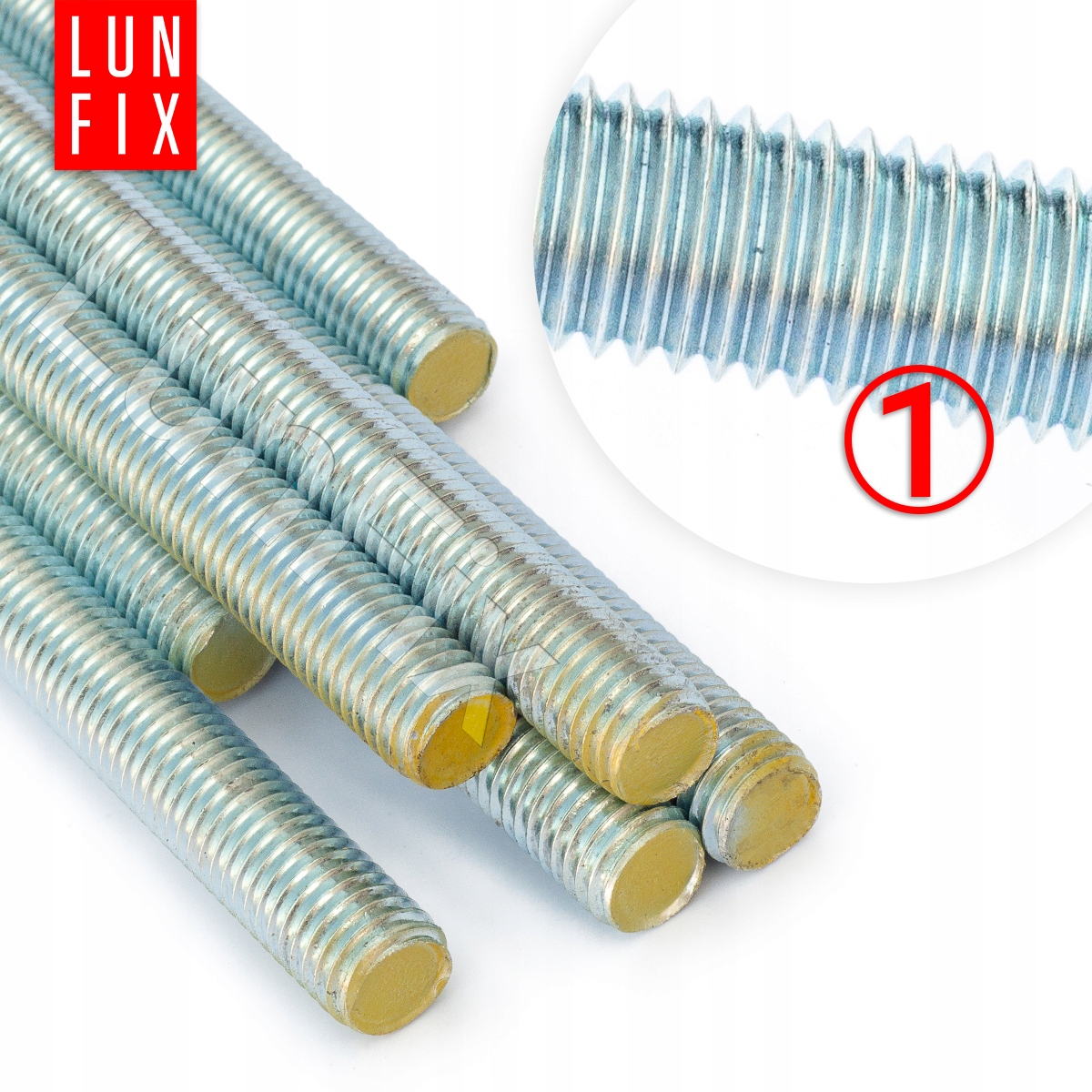 PRĘT GWINTOWANY SZPILKA M10 OCYNK1000MM kl 8,8 1SZ Marka Lun Fix