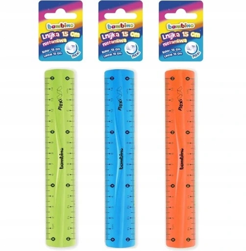 BAMBINO LINIJKA FLEXI elastyczna do piórnika 15cm odporna na złamanie Stan opakowania oryginalne