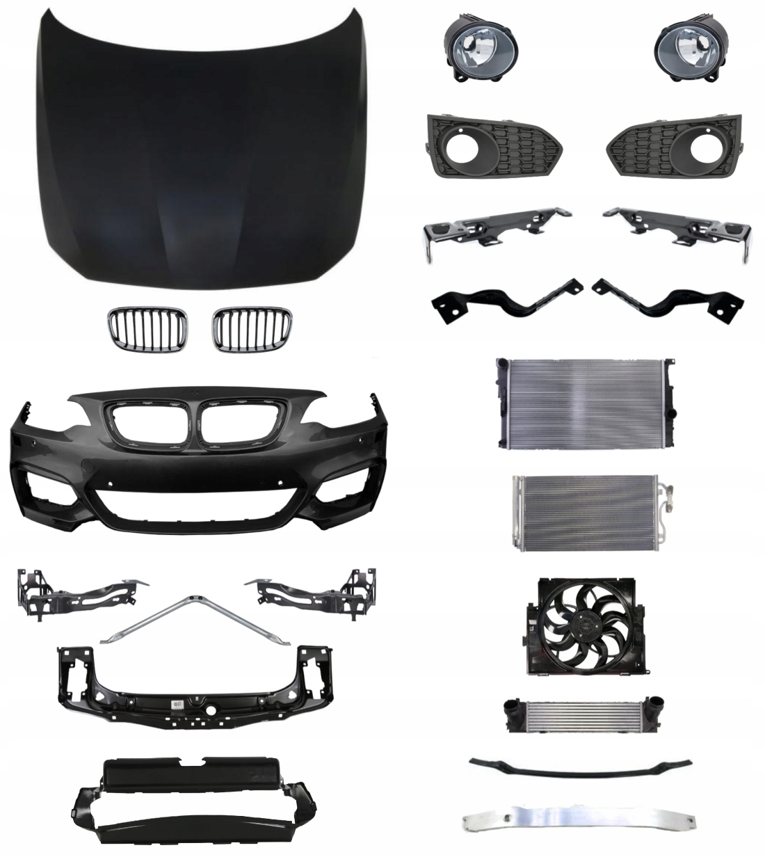BMW 2 M Pakiet F22 13-16 Zderzak Pas Maska Belka ZESTAW CZĘŚCI