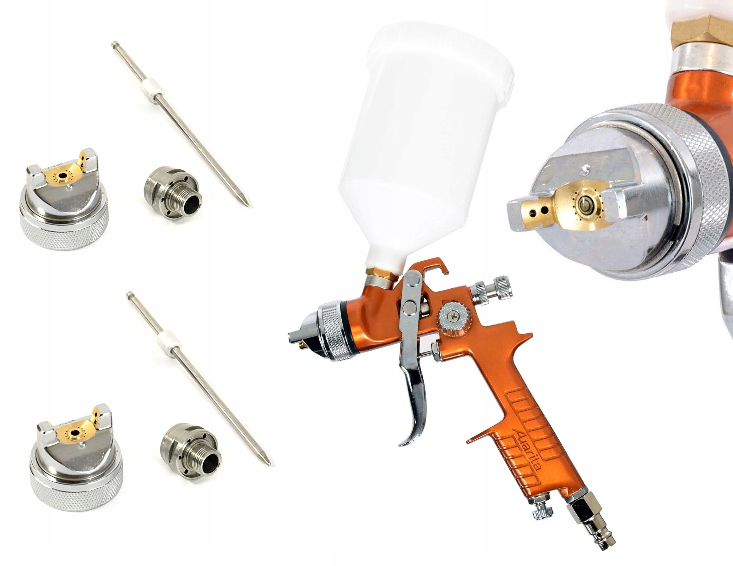 Lakovací pistole Hvlp 3x Tryska 1,3 1,7 2,5 mm Nádrž 600 ml