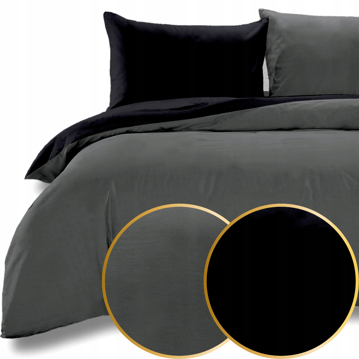 KOMPLET POŚCIELI POŚCIEL DWUSTRONNA GŁADKA 160x200 + 2x POSZEWKA 70x80