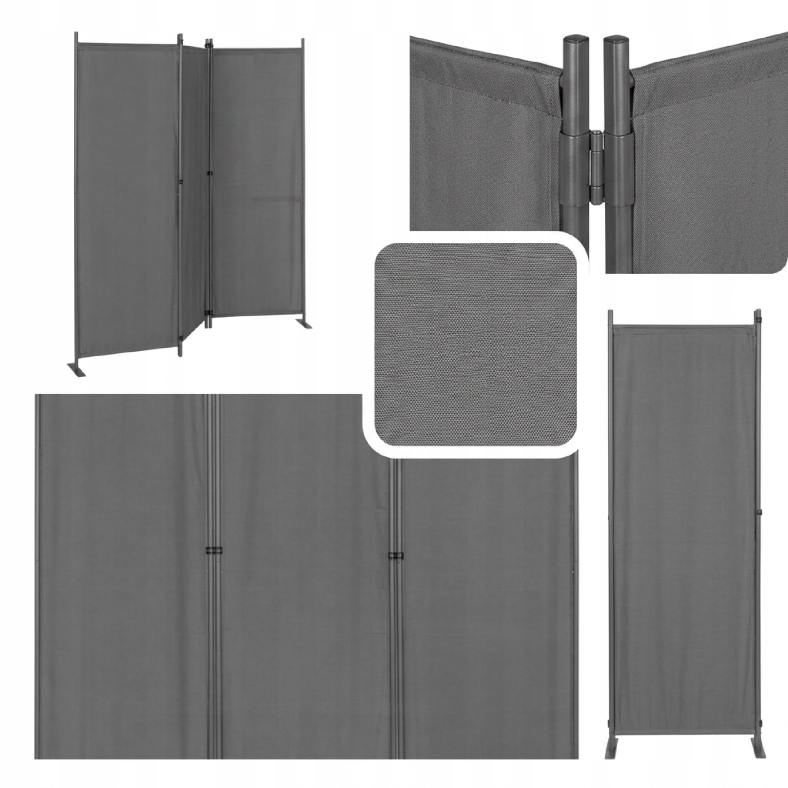 Paraván Terasový Balkonový skládací 3-panelový 167 x 164 cm Šedý