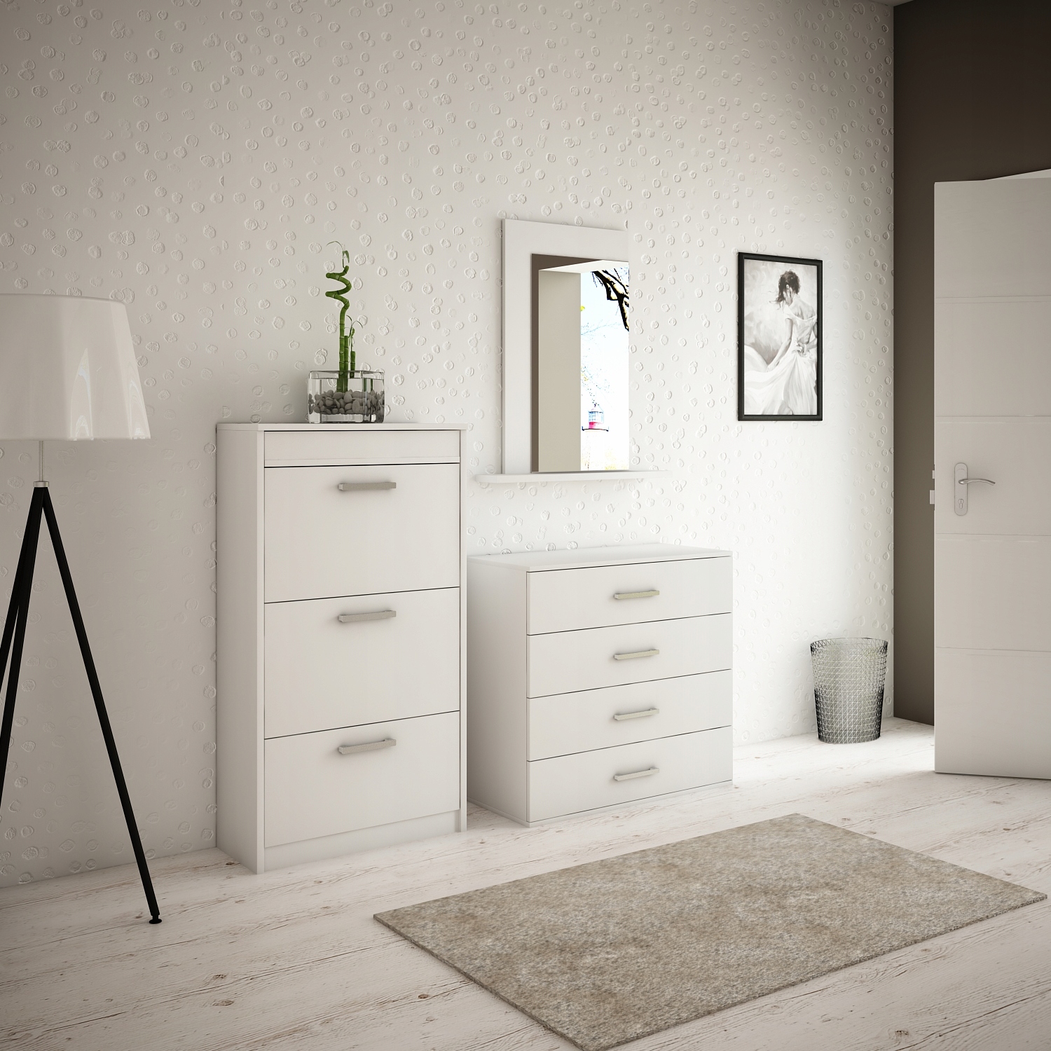 SZAFKA NA BUTY ALASKA 13 BIAŁA UCHYLNA PRZEDPOKÓJ Szerokość mebla 65 cm