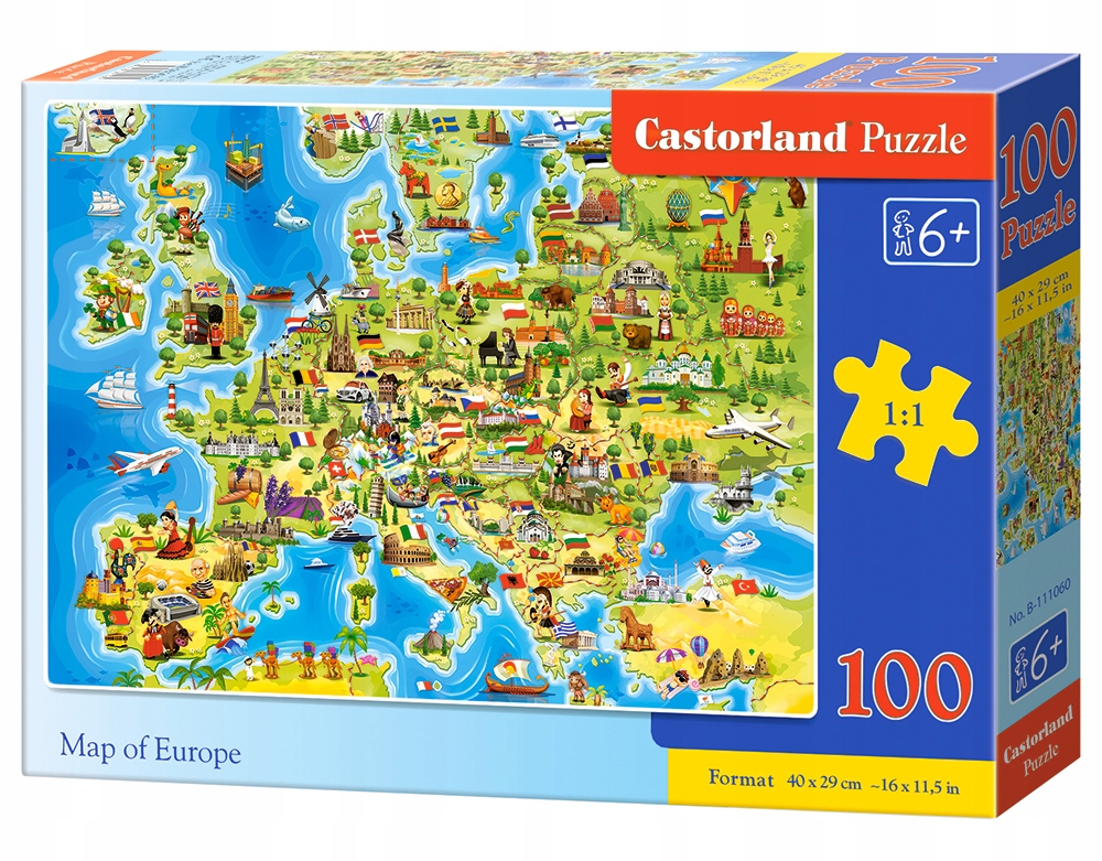 

Puzzle 100 El Mapa Europy Castorland