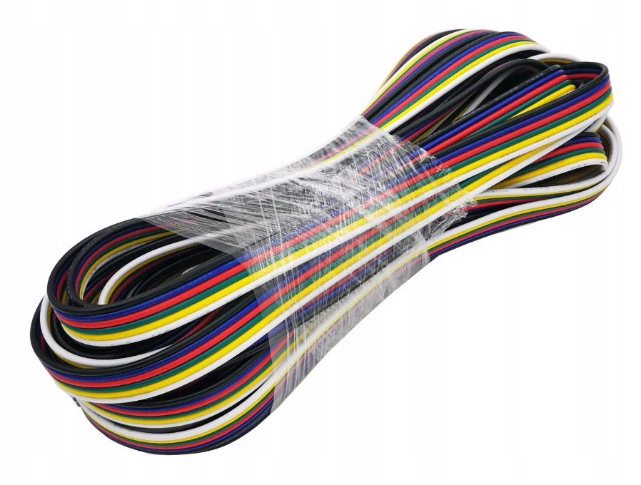 Kabel przewód 6-żyłowy kolorowy taśm led RGBW +CCT Typ kabel