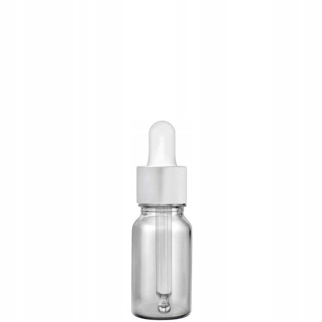 

Butelka Szklana 10ML Bezbarwna Z Pipetą Srebrną