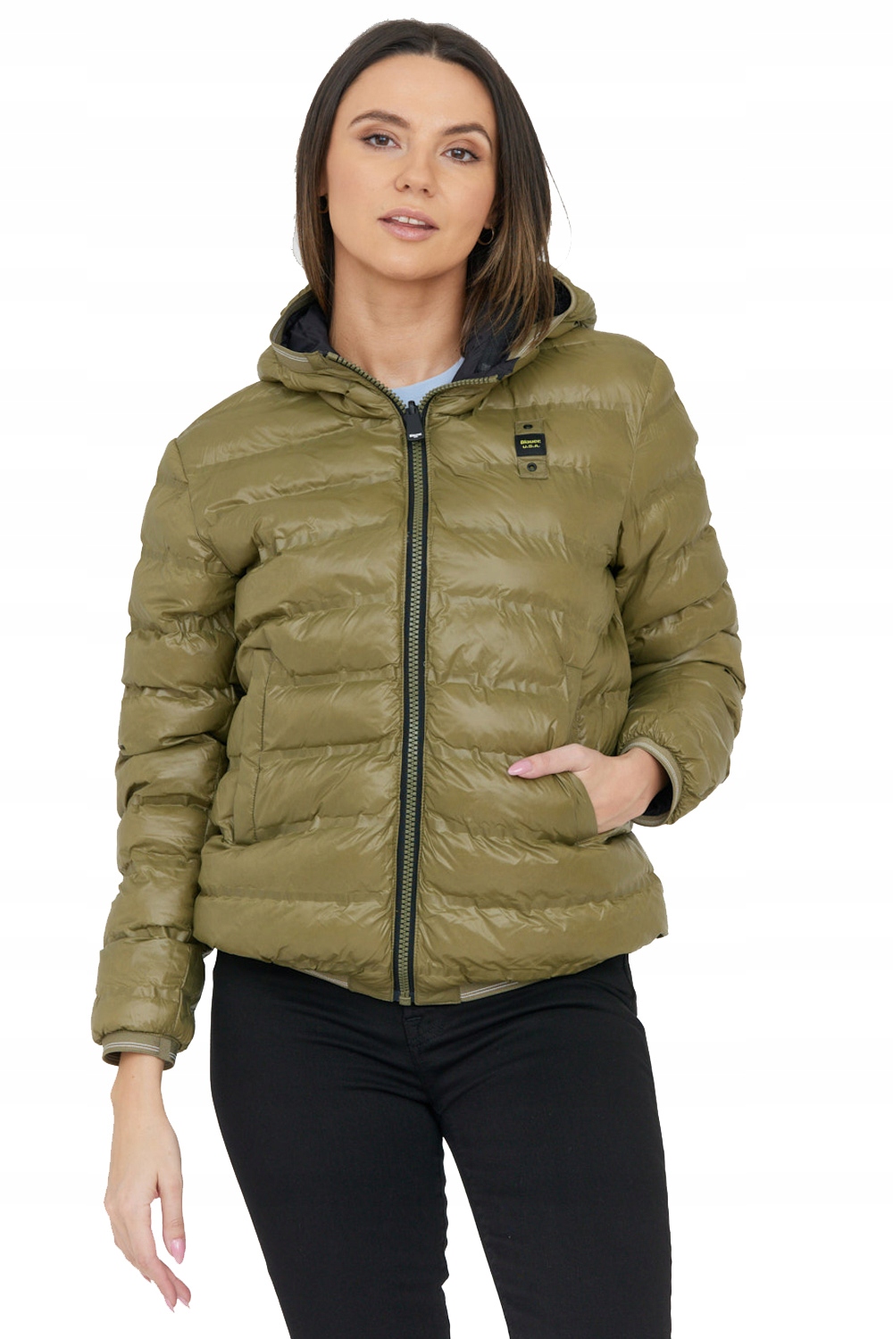 Blauer Černo-zelená oboustranná bunda dámská bunda L