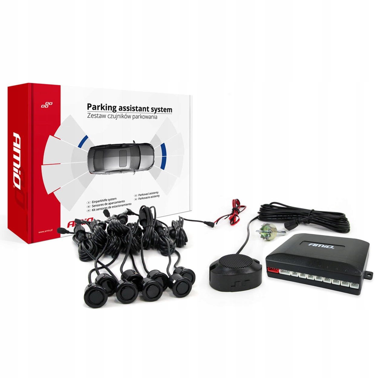 Набор датчиков парковки заднего хода 8шт.Черный