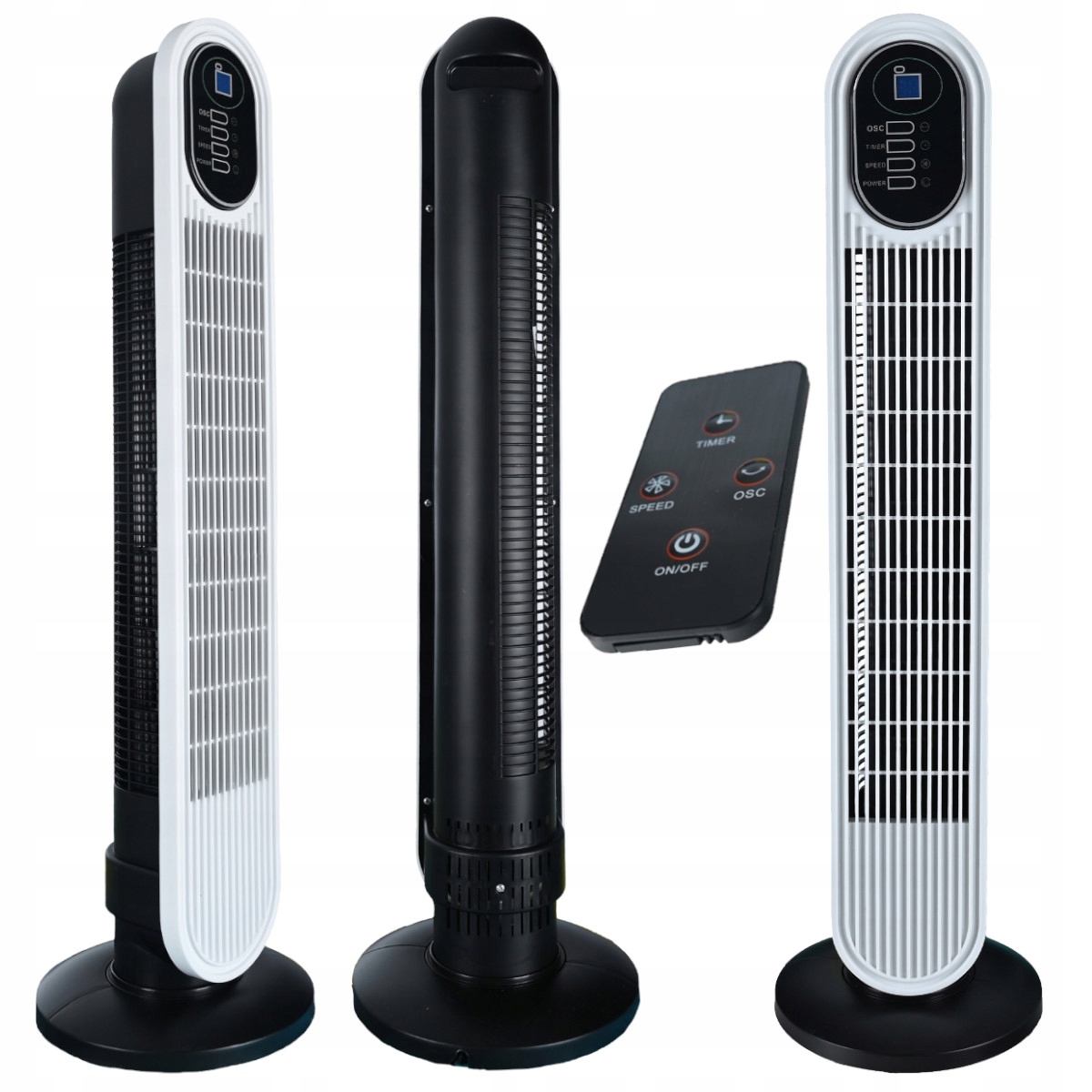 Sloupový Ventilátor větrák Silný Stojící 82CM LCD Na Dálkové Ovládání Oscilace