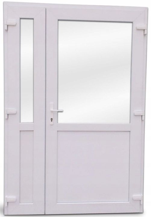 DRZWI ZEWNĘTRZNE PCV BIAŁE 125x210 DWUSKRZYDŁOWE