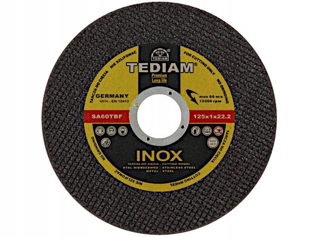 

Tarcza do cięcia metalu 125x1,0 tarcze Tediam Moc!