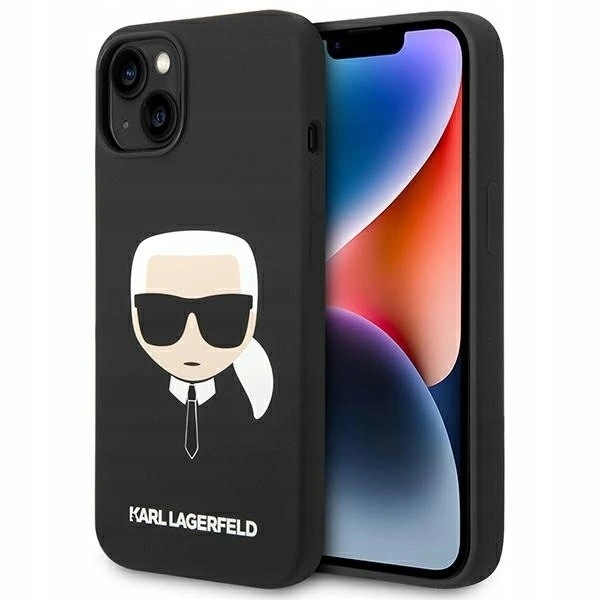 Karl Lagerfeld etui iPhone 14 Plus (KLHMP14MSLKHBK) głowa Karla (czarne)