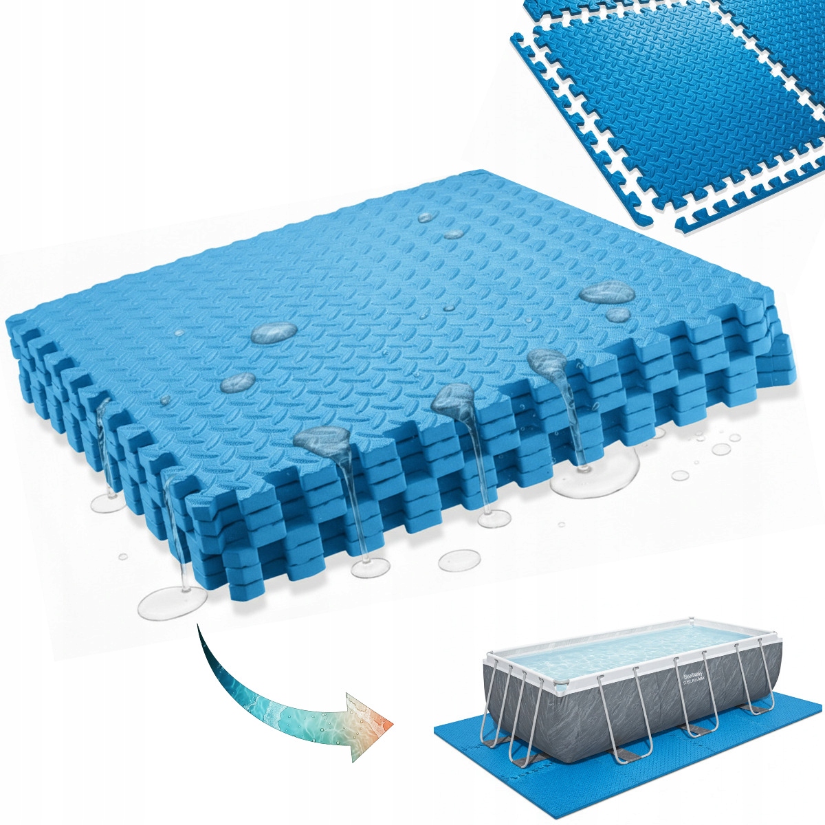 Polystyrénové penové puzzle s vodoodolnou fóliou pre bazén Bestway 56721