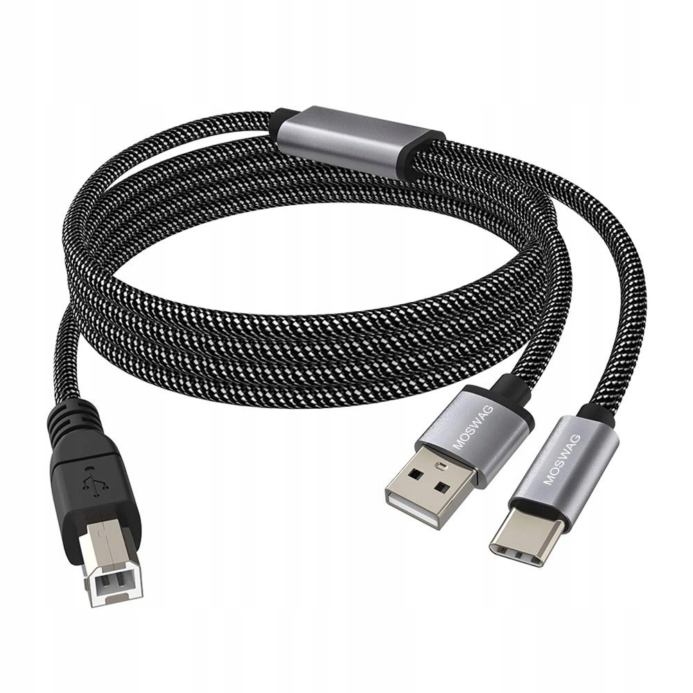 Kabel do drukarki MOSWAG USB 2 w 1 1M
