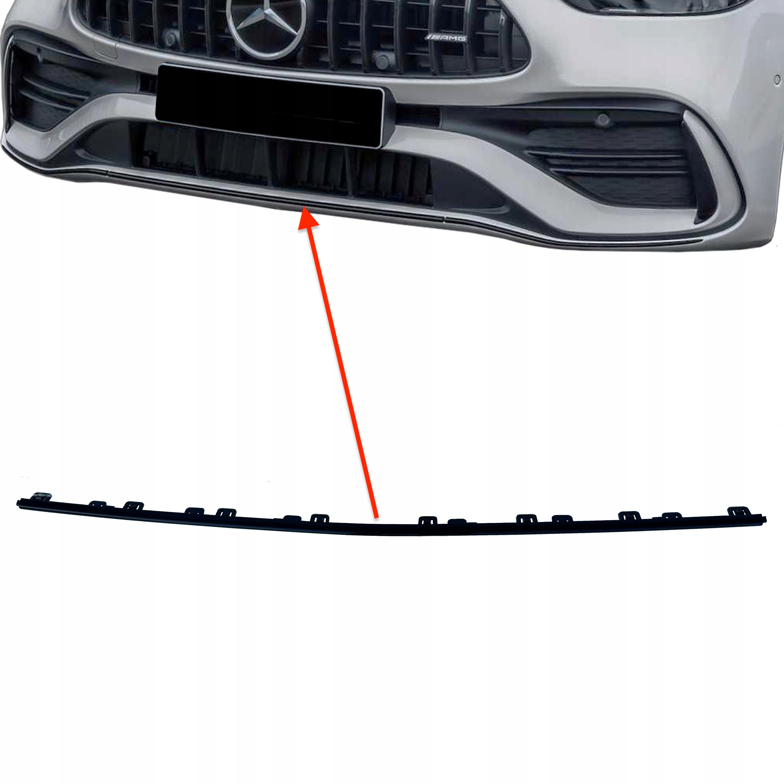 Středová lišta předního nárazníku Mercedes C-klasa W206 Amg černá A206