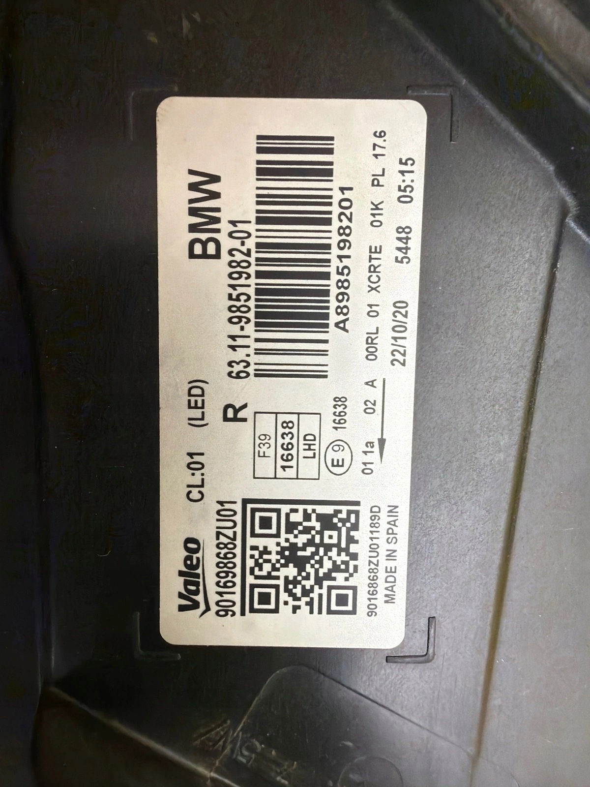 light right BMW X2 F39 18- Full Led 9851982-01