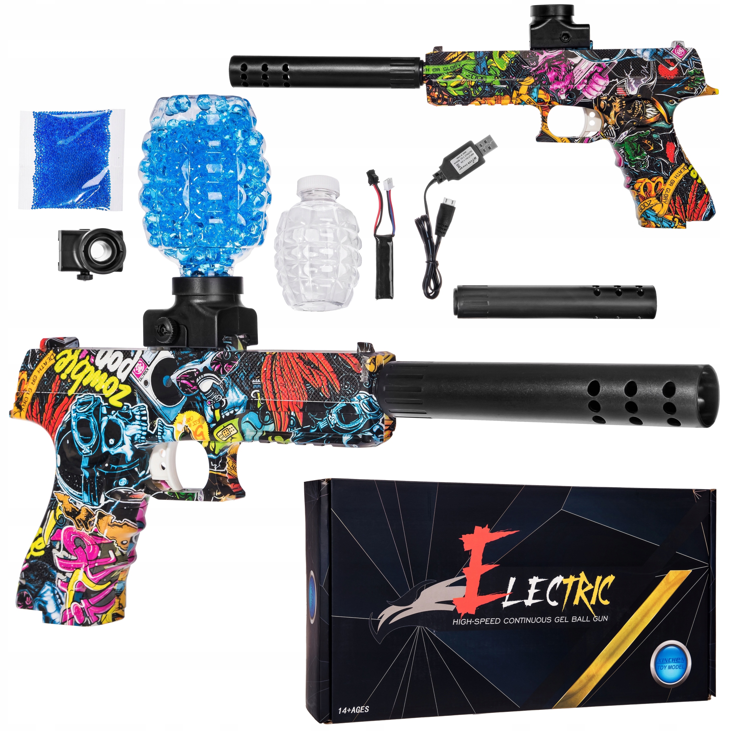 

_karabin Pistolet Automat Kulki Żelowe Glock Aku_