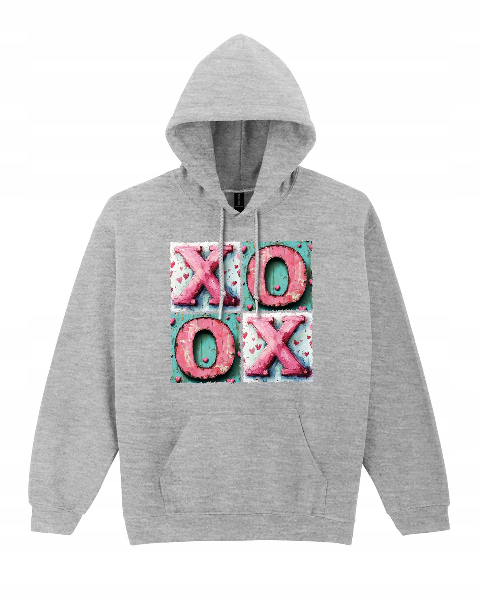 Mikina Xoxo objetí a polibky Romantická láska Valentýn Šedá L