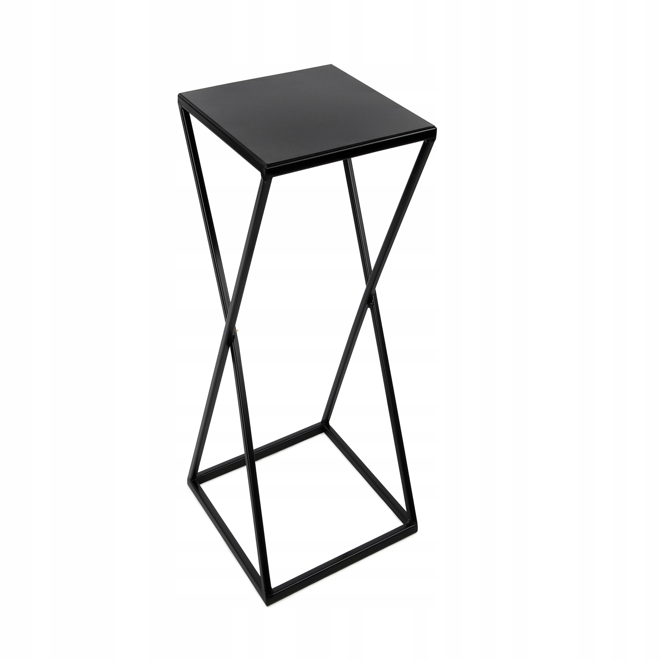Držák Na Květináč Loftový Stojící Černý 70 CM Kovový