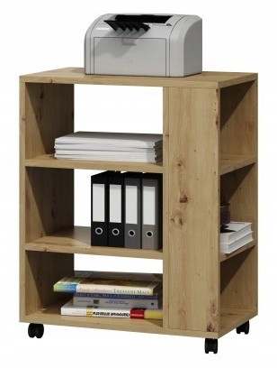 Stolík pod tlačiareň dub artisan na kolíkoch, regál do kancelárie ateliéru Mk