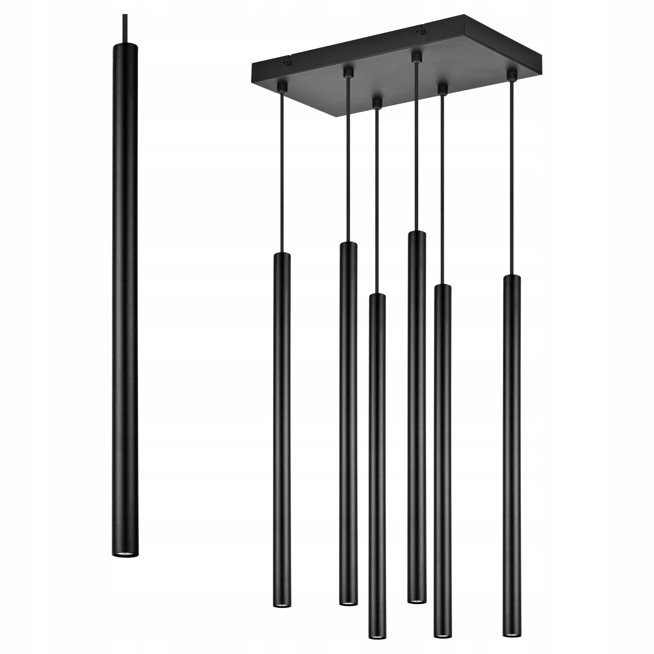 Selene lampa wisząca Led czarna tuby nad stół sufitowa spot reflektor loft