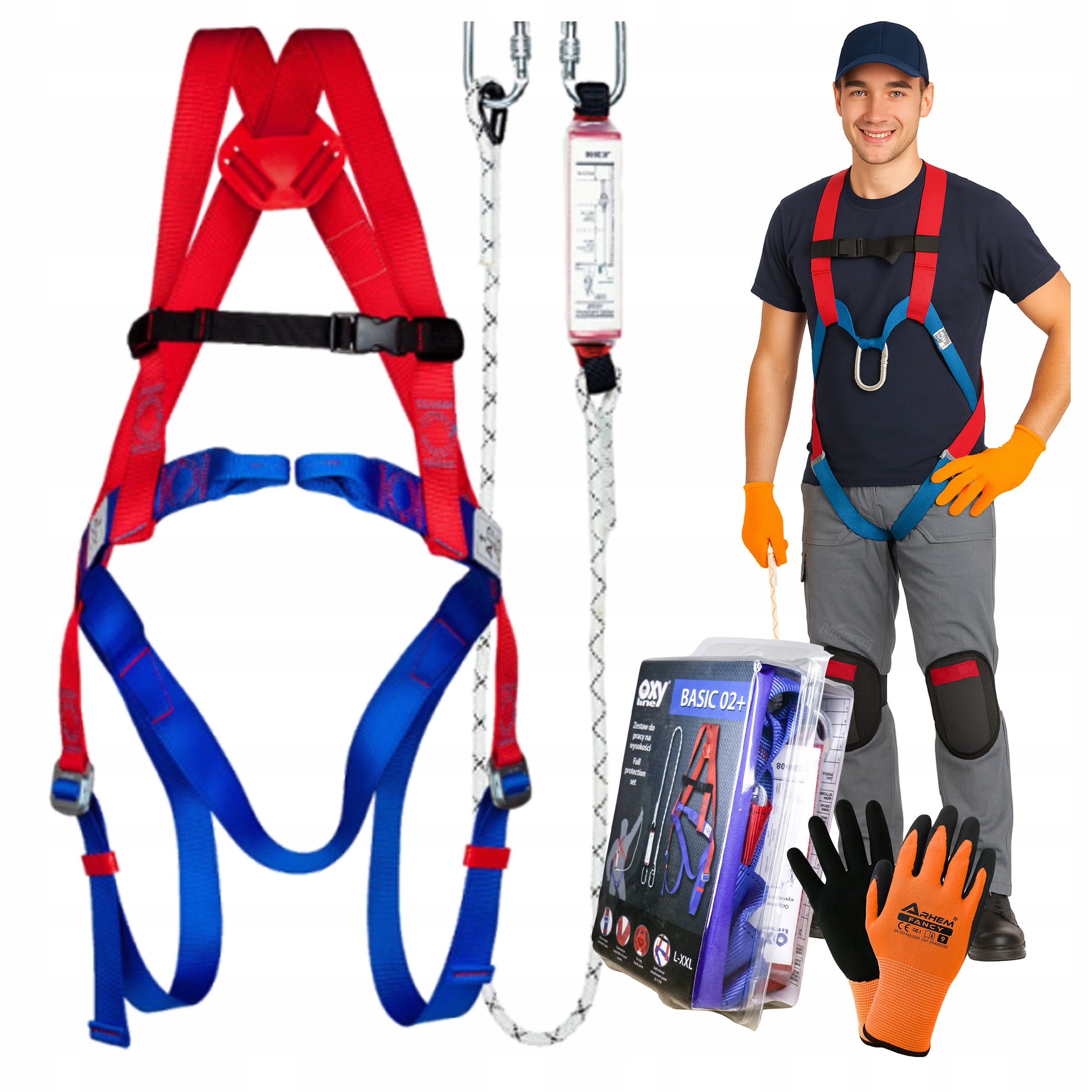 Szelki Bezpieczeństwa Zestaw Oxyline Basic 02+ do Prac Pracy na Wysokości