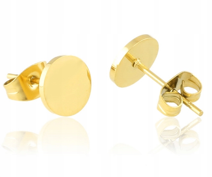 

Kolczyki Złote Pastylki 8 mm Stal Chirurgiczna