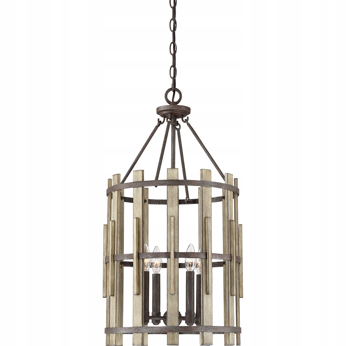 Quoizel Luster Wood Hollow 4xE14 60W Rustikálna čierna oceľ