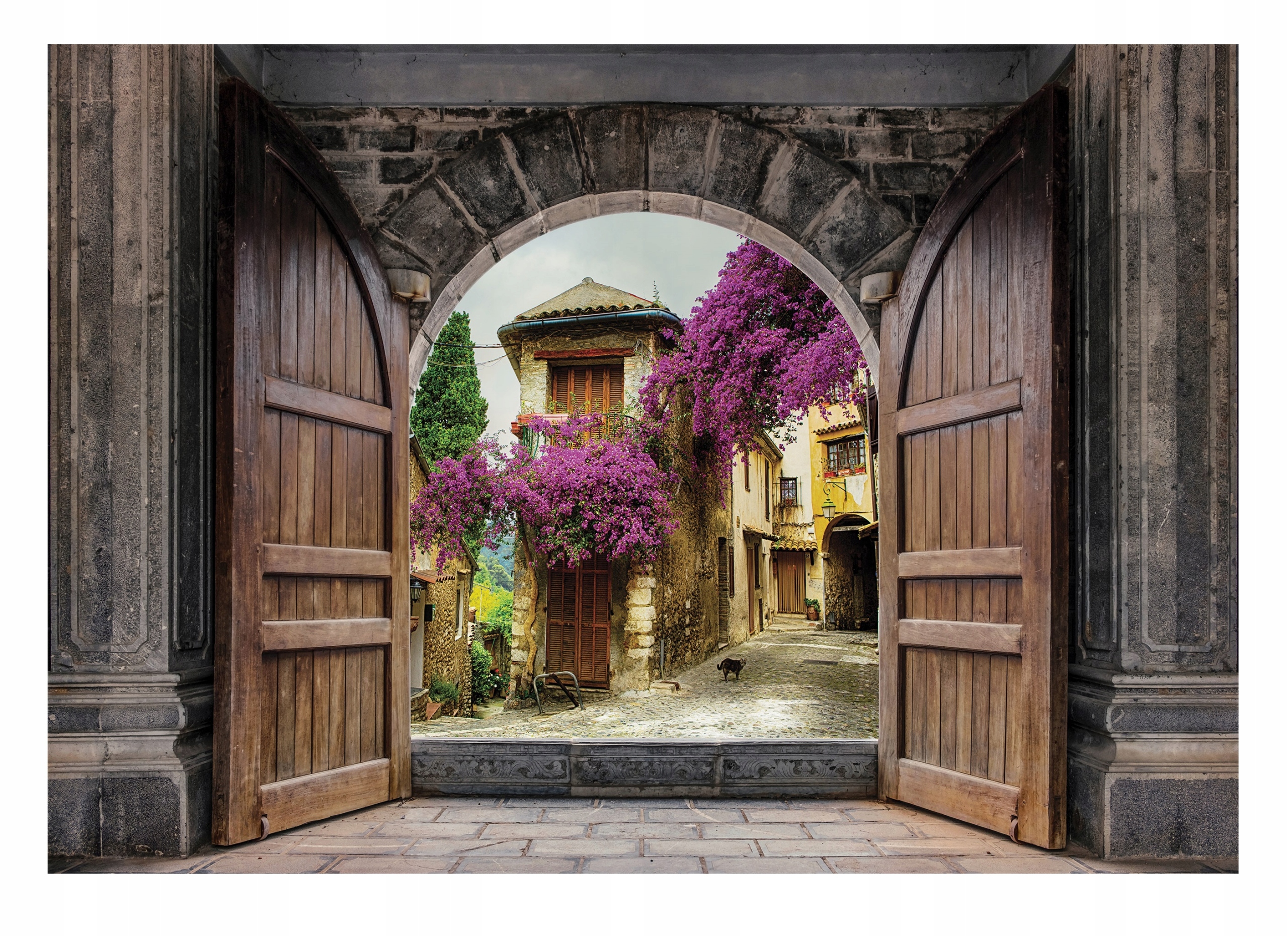 Fototapeta Okno 3D Ulička Řecko Obývací pokoj 312x219