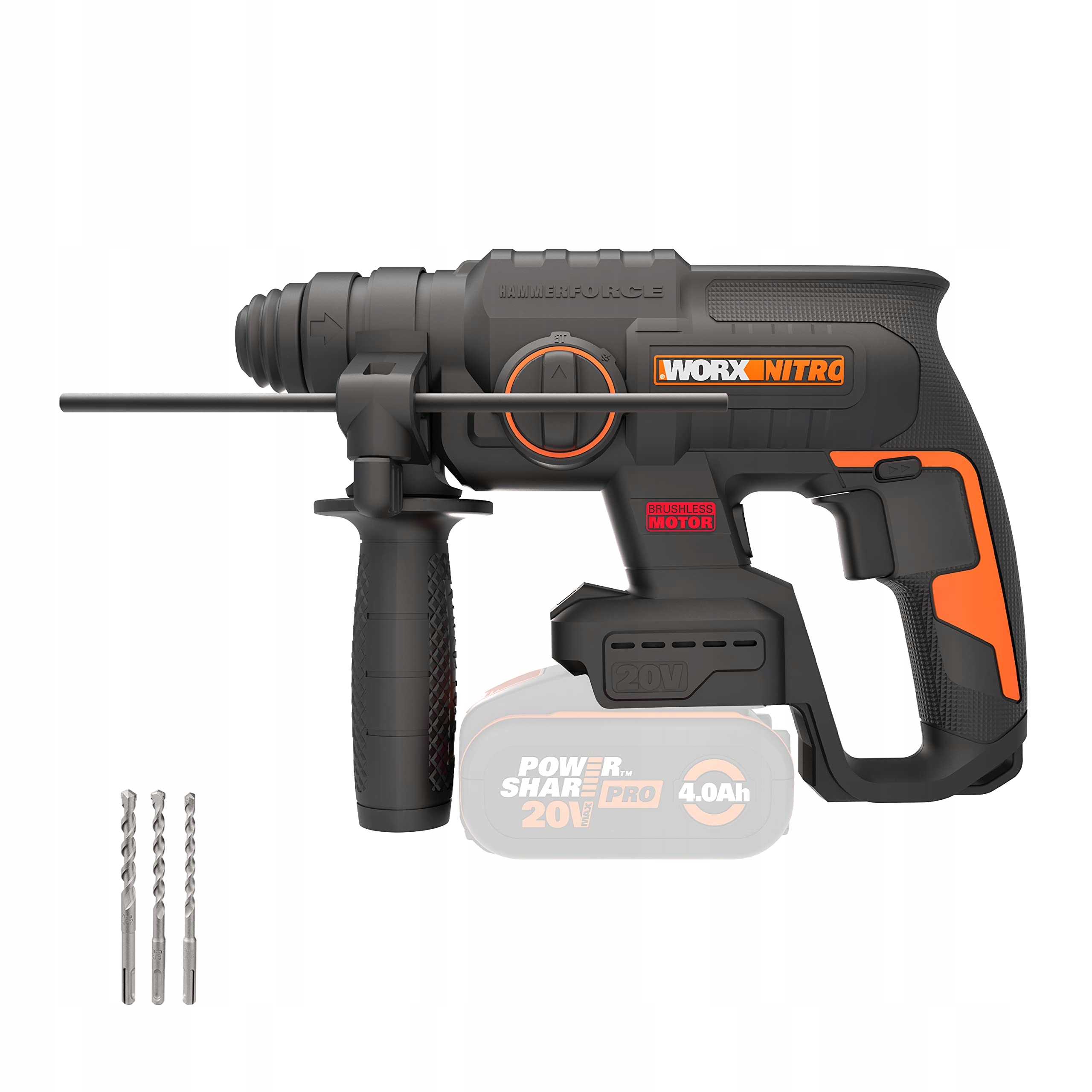 WORX NITRO WX3819 20V Bezszczotkowa Młotowiertarka Akumulatorowa
