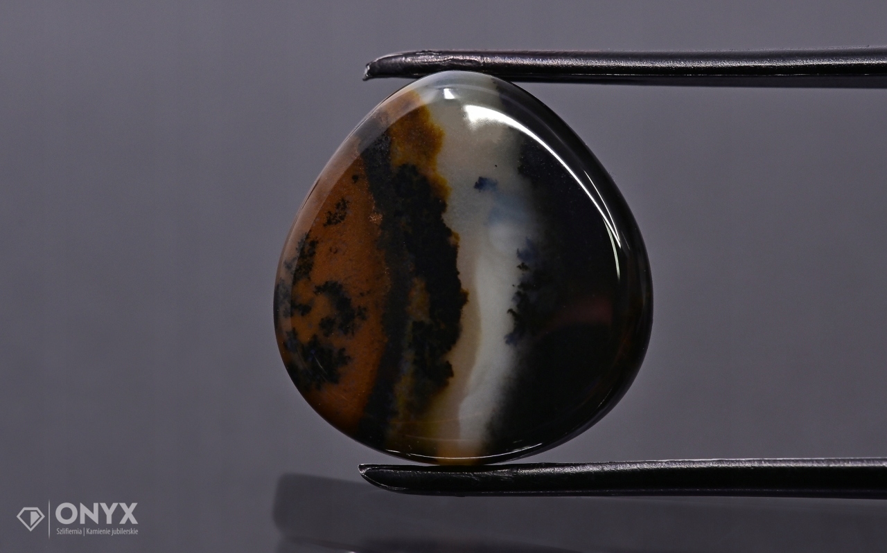 Dendritový achát z Kazachstánu konvexní dlaždice nere