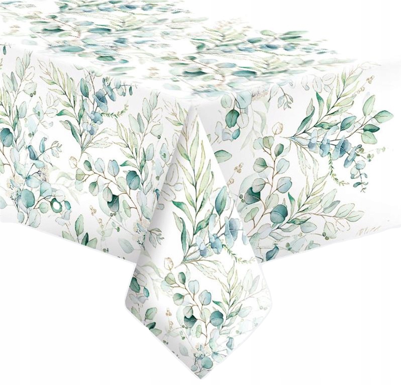 Obrus Papierowy EUKALIPTUS Liście Kwiaty Komunia Chrzest Boho 120x180cm