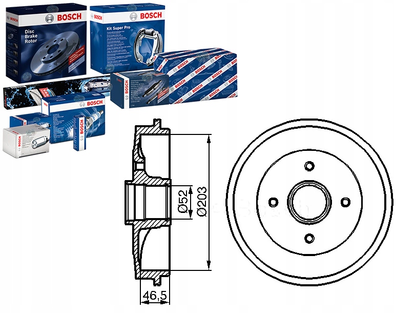BOS0 986 - BOSCH ТОРМОЗНЫЕ БАРАБАНЫ PEUGEOT ЗАДНИЙ 106 206 207 1,0-