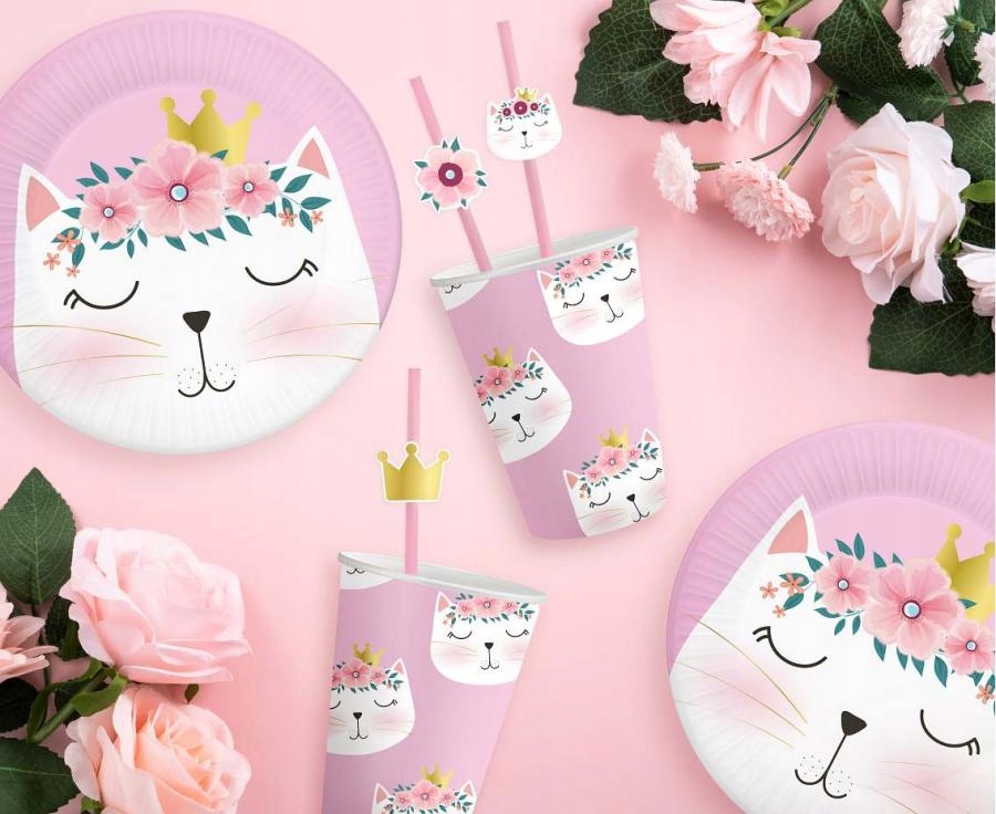 Słomki papierowe KOTEK do picia napoju urodzinowe SŁODKI KOT urodziny 6szt EAN (GTIN) 5902973176995