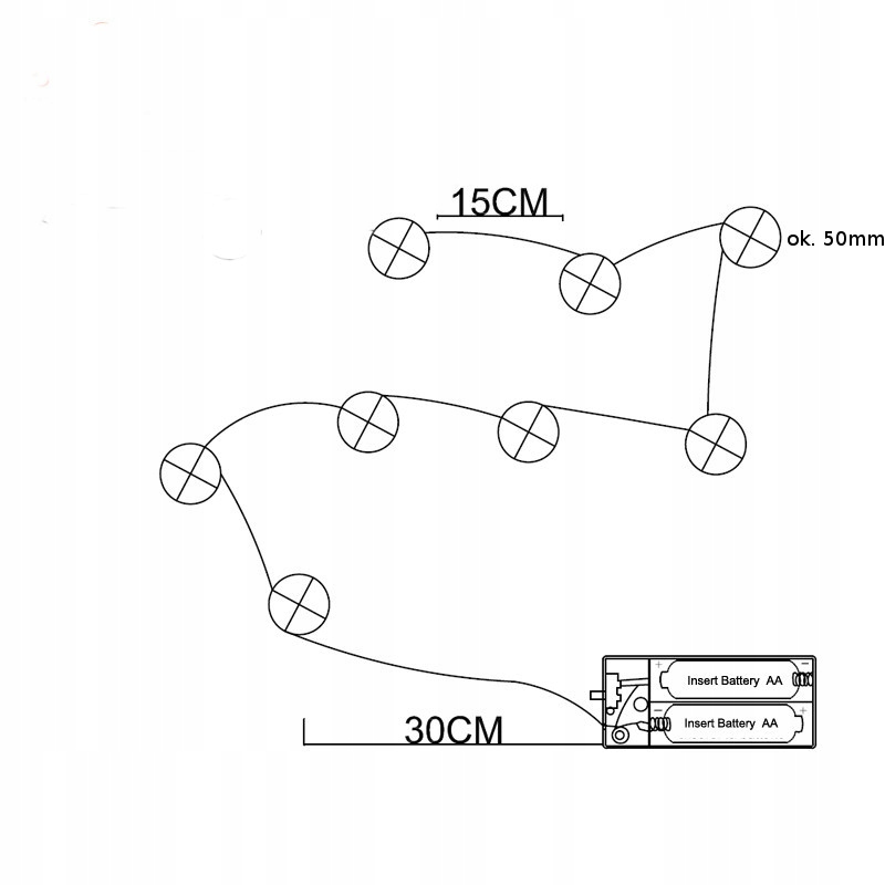lampki CHOINKOWE 8LED BATERIE choinki 3D DEKORACJA Liczba lampek do 10