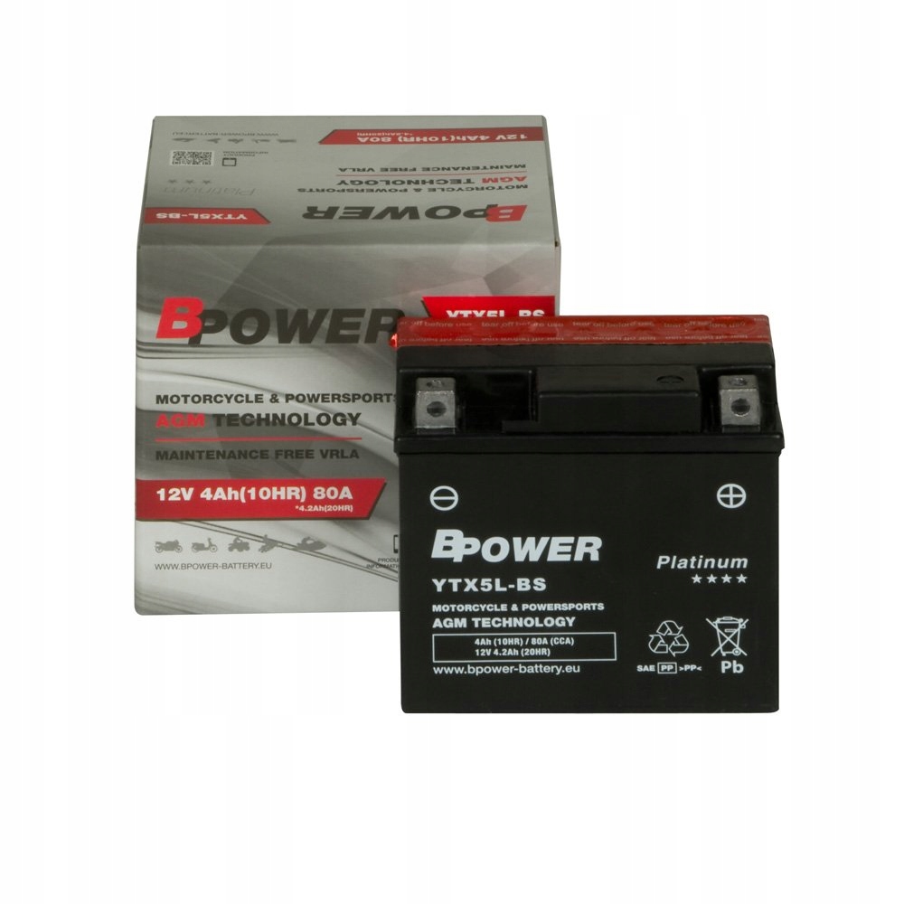

Akumulator Bpower Agm tzw. żelowy YTX5L-BS 12V 4Ah