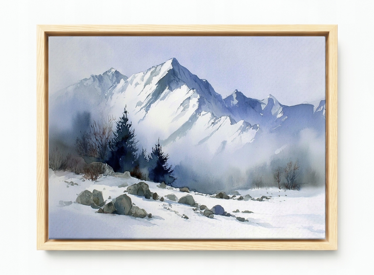 Obraz Rám Americká Krajina Pohled Na Hory Vrcholy Svahy Zima Sníh 60x40