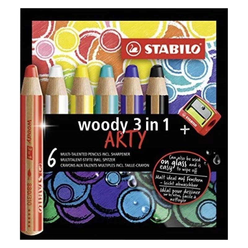 KREDKI WOODY ARTY 3 W1 6 KOL+ TEMP STABILO 7123