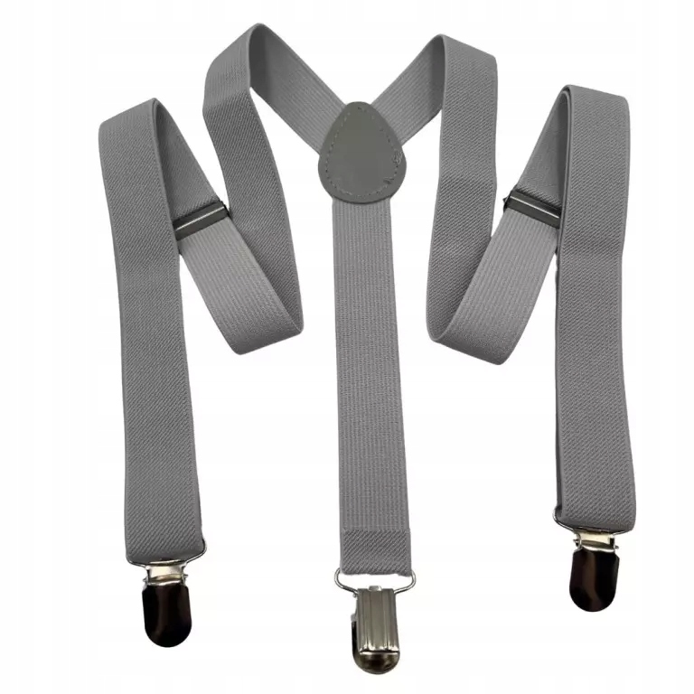 Szelki do spodni męskie szare regulowane