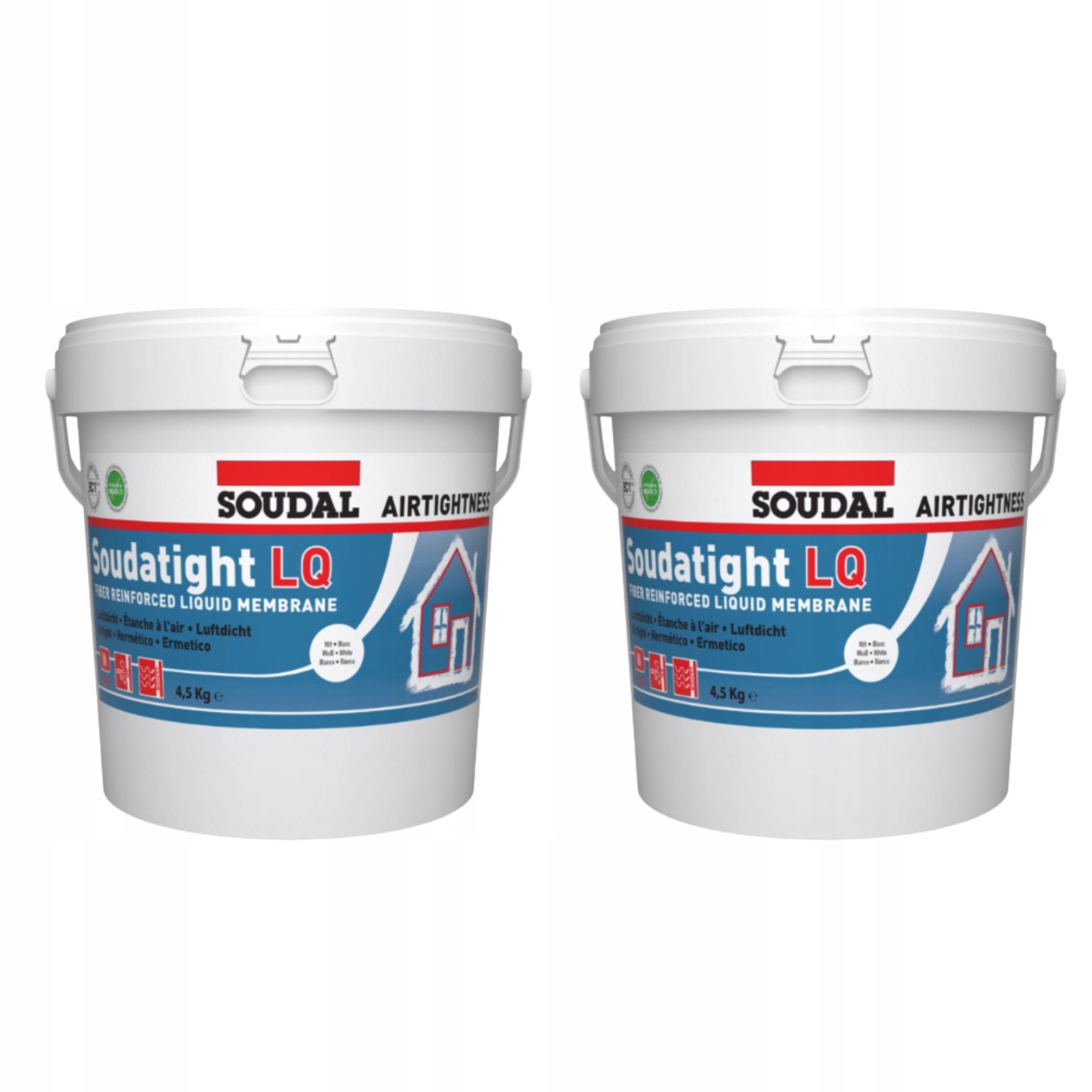 2 x Soudal Tekutá Membrána Soudatight Lq 4,5KG Bílá Vnitřní