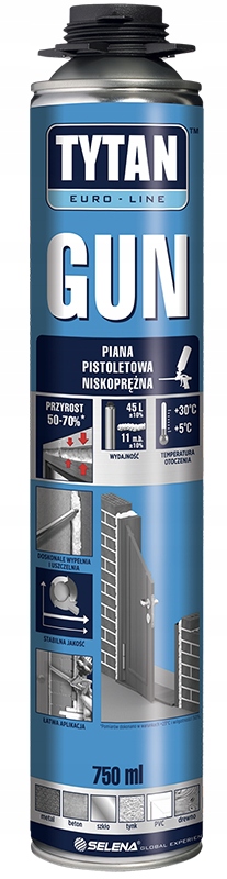 PIANKA PIANA MONTAŻOWA PISTOLETOWA NISKOPRĘŻNA GUN 750 ml TYTAN EURO-LINE