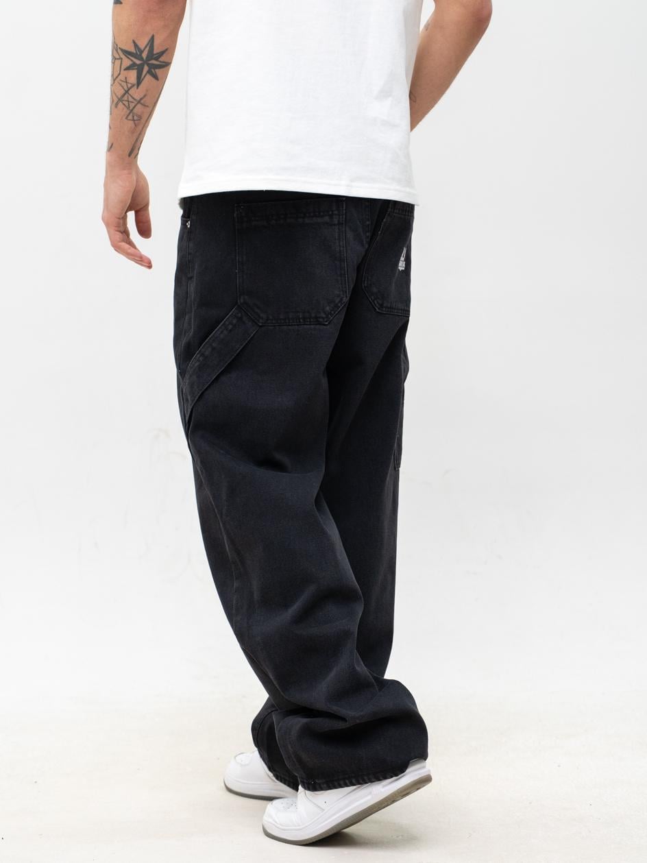 Džínové Kalhoty Baggy Pánské černé Cargo Jigga Streetwear Base XL