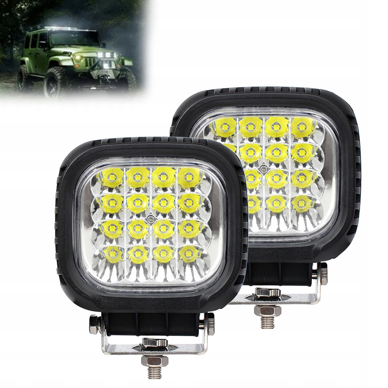 Výkonná Led Pracovní Lampa 48W Vodotěsná 12V-24V IP67 2ks