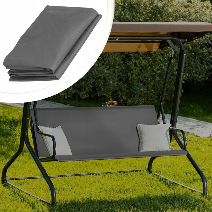 MOCNE SIEDZISKO DO HUŚTAWKI OGRODOWEJ PODKŁAD MATERIAŁ WYTRZYMAŁY 114cm Kolor szary